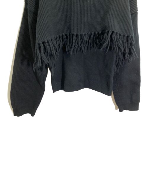 MIESROHE（ミースロエ）MIESROHE (ミースロエ) 3WAYレイヤードフリンジニットTOPS ブラック サイズ:Fの古着・服飾アイテム