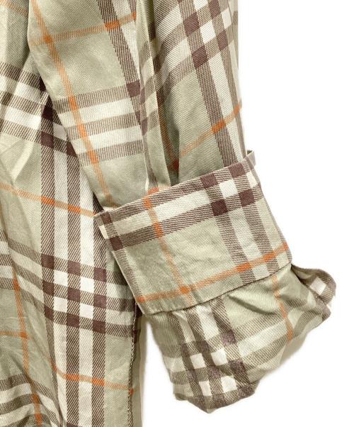 Burberry's（バーバリーズ）Burberry's (バーバリーズ) シルクチェックシャツ カーキ サイズ:Sの古着・服飾アイテム