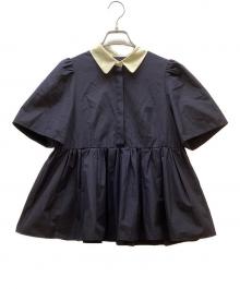 Sono（ソーノ）の古着「ハミングギャザーブラウス」｜ネイビー