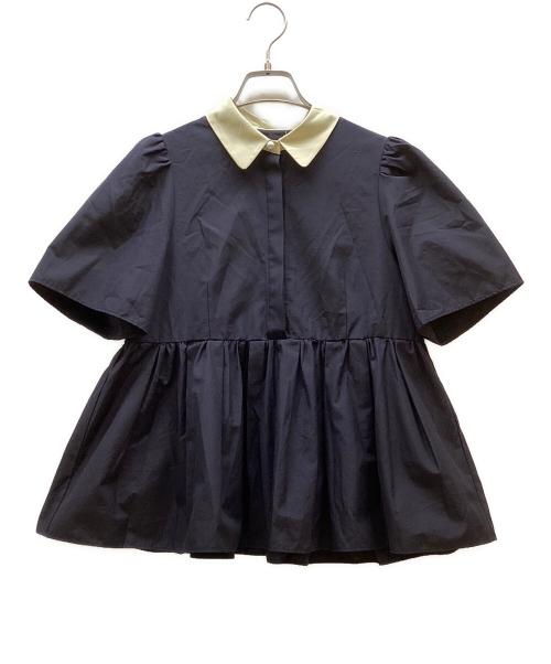 Sono（ソーノ）Sono (ソーノ) ハミングギャザーブラウス ネイビー サイズ:1の古着・服飾アイテム