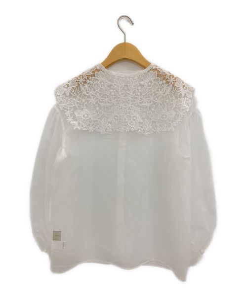 UNITED ARROWS（ユナイテッドアローズ）UNITED ARROWS (ユナイテッドアローズ) レースカラーオーガンジーブラウス ホワイト サイズ:-の古着・服飾アイテム