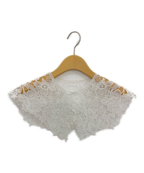 UNITED ARROWS（ユナイテッドアローズ）UNITED ARROWS (ユナイテッドアローズ) レースカラーオーガンジーブラウス ホワイト サイズ:-の古着・服飾アイテム