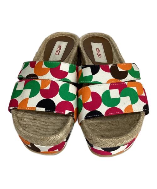 KENZO（ケンゾー）KENZO (ケンゾー) ウェッジソールサンダル マルチカラー サイズ:34の古着・服飾アイテム