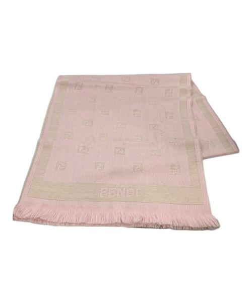 FENDI（フェンディ）FENDI (フェンディ) ズッカ柄ウールマフラー ピンクの古着・服飾アイテム