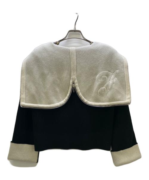 FOXEY（フォクシー）FOXEY (フォクシー) フーデッドニットジャケット Knit Parka script ブラック サイズ:38の古着・服飾アイテム