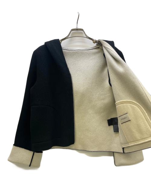 FOXEY（フォクシー）FOXEY (フォクシー) フーデッドニットジャケット Knit Parka script ブラック サイズ:38の古着・服飾アイテム