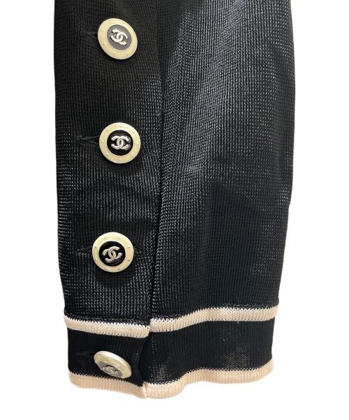 CHANEL（シャネル）CHANEL (シャネル) アンサンブルカーディガン　ベスト ブラック×ホワイト サイズ:38の古着・服飾アイテム