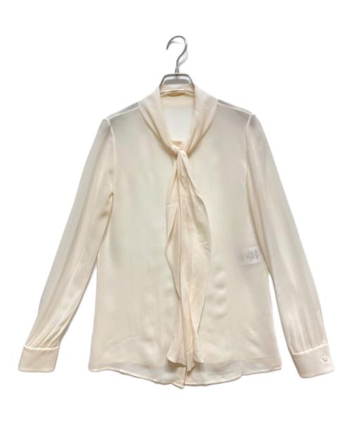 Saint Laurent Paris（サンローランパリ）Saint Laurent Paris (サンローランパリ) シルクボウタイブラウス ベージュ サイズ:Ｆ36の古着・服飾アイテム