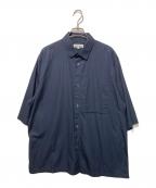 JIL SANDERジルサンダー）の古着「Silence Short Sleeved Shirt」｜ネイビー