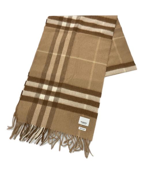 BURBERRY（バーバリー）BURBERRY (バーバリー) カシミヤチェックマフラー ベージュの古着・服飾アイテム