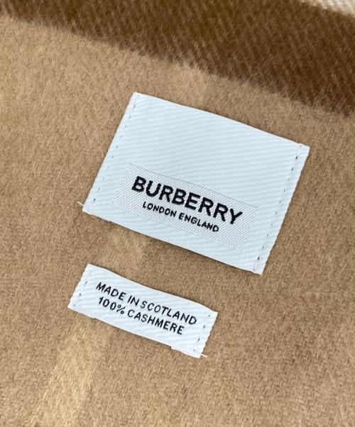 BURBERRY（バーバリー）BURBERRY (バーバリー) カシミヤチェックマフラー ベージュの古着・服飾アイテム