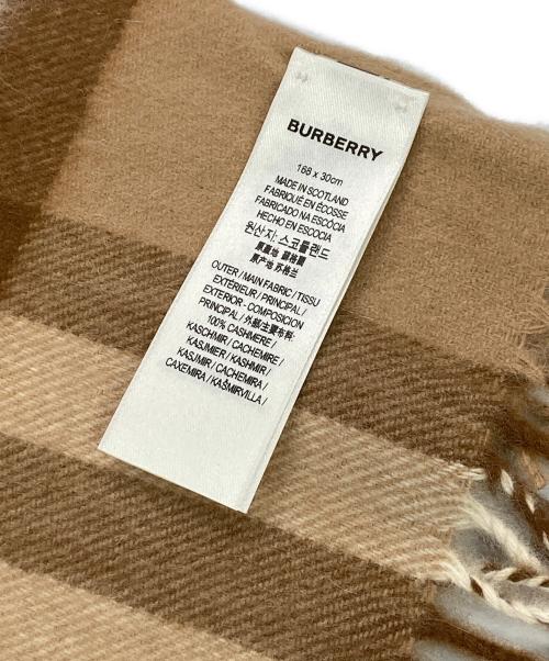 BURBERRY（バーバリー）BURBERRY (バーバリー) カシミヤチェックマフラー ベージュの古着・服飾アイテム