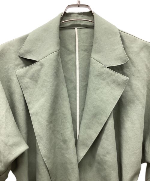 UNITED ARROWS TOKYO（ユナイテッドアローズトウキョウ）UNITED ARROWS TOKYO (ユナイテッドアローズトウキョウ) NYLON TAILORED BELTED COAT 黄緑 サイズ:34の古着・服飾アイテム