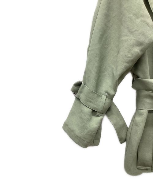 UNITED ARROWS TOKYO（ユナイテッドアローズトウキョウ）UNITED ARROWS TOKYO (ユナイテッドアローズトウキョウ) NYLON TAILORED BELTED COAT 黄緑 サイズ:34の古着・服飾アイテム
