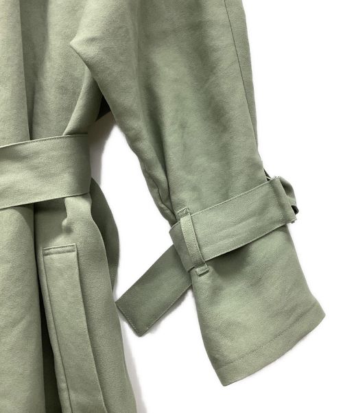 UNITED ARROWS TOKYO（ユナイテッドアローズトウキョウ）UNITED ARROWS TOKYO (ユナイテッドアローズトウキョウ) NYLON TAILORED BELTED COAT 黄緑 サイズ:34の古着・服飾アイテム