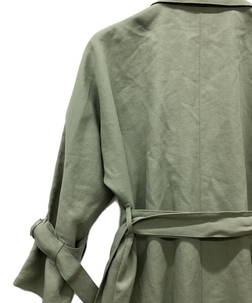 UNITED ARROWS TOKYO（ユナイテッドアローズトウキョウ）UNITED ARROWS TOKYO (ユナイテッドアローズトウキョウ) NYLON TAILORED BELTED COAT 黄緑 サイズ:34の古着・服飾アイテム