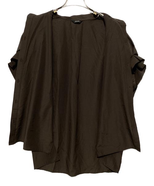 journal standard L'essage（ジャーナルスタンダード レサージュ）journal standard L'essage (ジャーナルスタンダード レサージュ) タックスリーブシャツ ブラウン サイズ:表記なしの古着・服飾アイテム