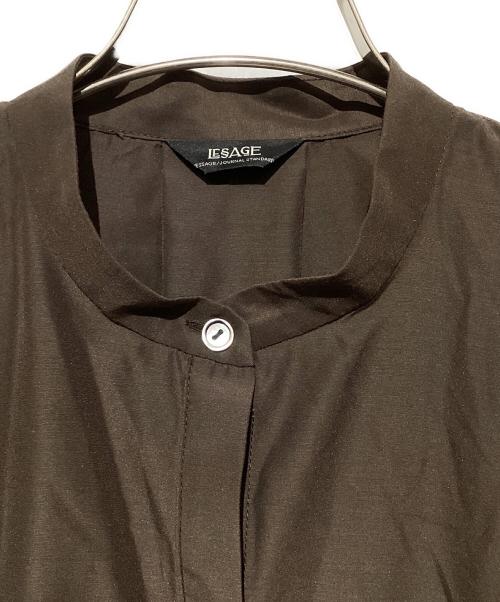 journal standard L'essage（ジャーナルスタンダード レサージュ）journal standard L'essage (ジャーナルスタンダード レサージュ) タックスリーブシャツ ブラウン サイズ:表記なしの古着・服飾アイテム