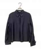 theory luxeセオリーリュクス）の古着「クロップドシルクシャツ」｜ブラック