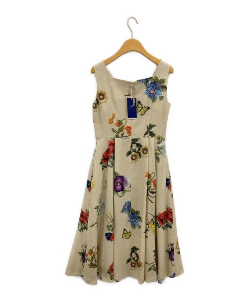 Maglie le cassetto（マーリエ ル カセット）maglie le cassetto (マーリエ ル カセット) エンブロイダリープリントドレス ベージュ サイズ:9の古着・服飾アイテム