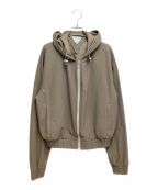 BOTTEGA VENETAボッテガベネタ）の古着「LIGHT TECH GABARDINE BLOUSON (ライトテックギャバジンブルゾン）/ギャバジンフードジップアップブルゾン」｜ベージュ