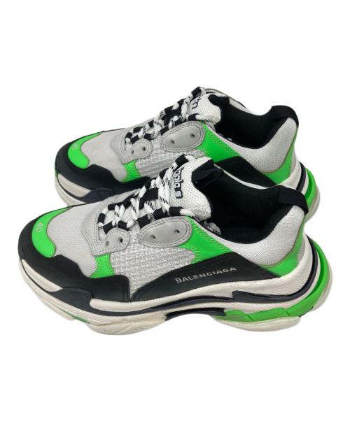 BALENCIAGA（バレンシアガ）BALENCIAGA (バレンシアガ) スニーカー ホワイト×グリーン サイズ:26.5の古着・服飾アイテム