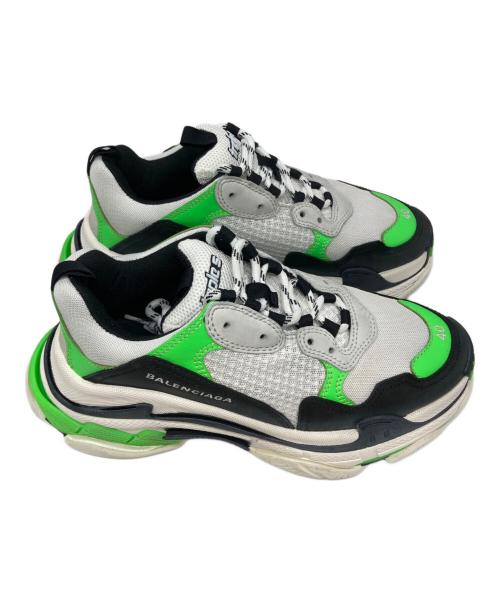 BALENCIAGA（バレンシアガ）BALENCIAGA (バレンシアガ) スニーカー ホワイト×グリーン サイズ:26.5の古着・服飾アイテム