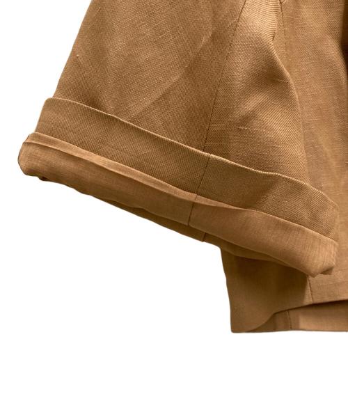ANAYI（アナイ）ANAYI (アナイ) リネンカルゼ ジャケット ブラウン サイズ:38の古着・服飾アイテム