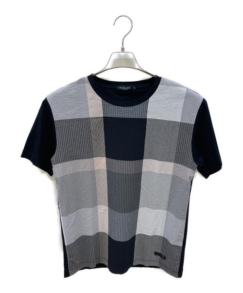 BLACK LABEL CRESTBRIDGE（ブラックレーベル クレストブリッジ）BLACK LABEL CRESTBRIDGE (ブラックレーベル クレストブリッジ) シアサッカーチェックカットソー ブラック サイズ:Mの古着・服飾アイテム