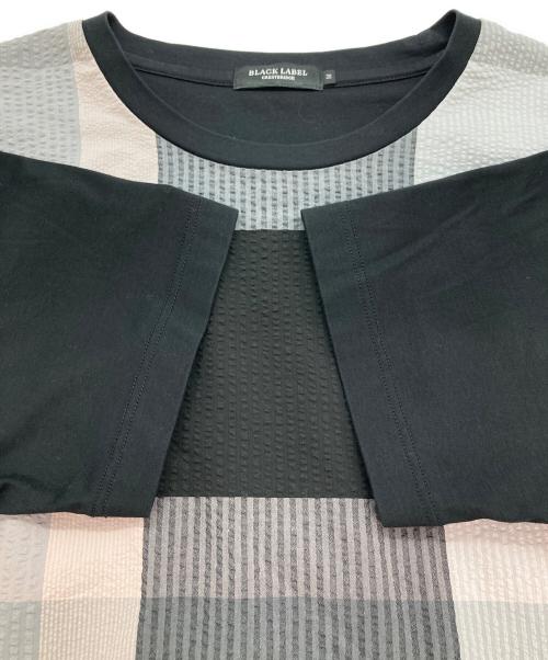 BLACK LABEL CRESTBRIDGE（ブラックレーベル クレストブリッジ）BLACK LABEL CRESTBRIDGE (ブラックレーベル クレストブリッジ) シアサッカーチェックカットソー ブラック サイズ:Mの古着・服飾アイテム