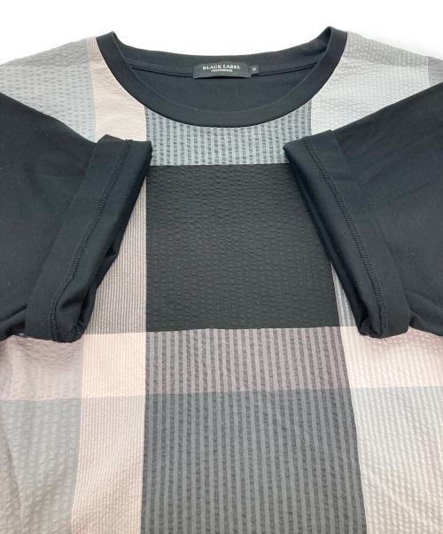 BLACK LABEL CRESTBRIDGE（ブラックレーベル クレストブリッジ）BLACK LABEL CRESTBRIDGE (ブラックレーベル クレストブリッジ) シアサッカーチェックカットソー ブラック サイズ:Mの古着・服飾アイテム