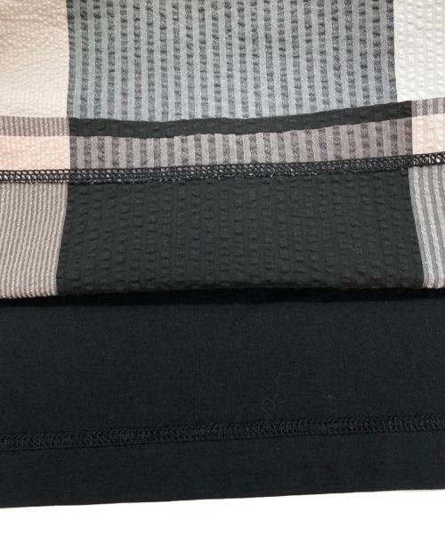 BLACK LABEL CRESTBRIDGE（ブラックレーベル クレストブリッジ）BLACK LABEL CRESTBRIDGE (ブラックレーベル クレストブリッジ) シアサッカーチェックカットソー ブラック サイズ:Mの古着・服飾アイテム