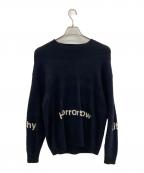 UNDERCOVERアンダーカバー）の古着「Hoorrorshow/編地替配色クルーニット」｜ブラック