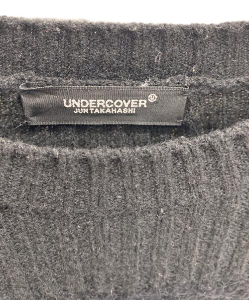 UNDERCOVER（アンダーカバー）UNDERCOVER (アンダーカバー) Hoorrorshow/編地替配色クルーニット ブラック サイズ:size2の古着・服飾アイテム