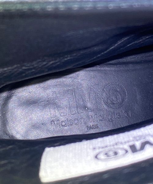 MM6 Maison Margiela（エムエムシックスメゾンマルジェラ）MM6 Maison Margiela (エムエムシックス メゾンマルジェラ) ペイント加工バックジップブーツ スカイブルー サイズ:38の古着・服飾アイテム