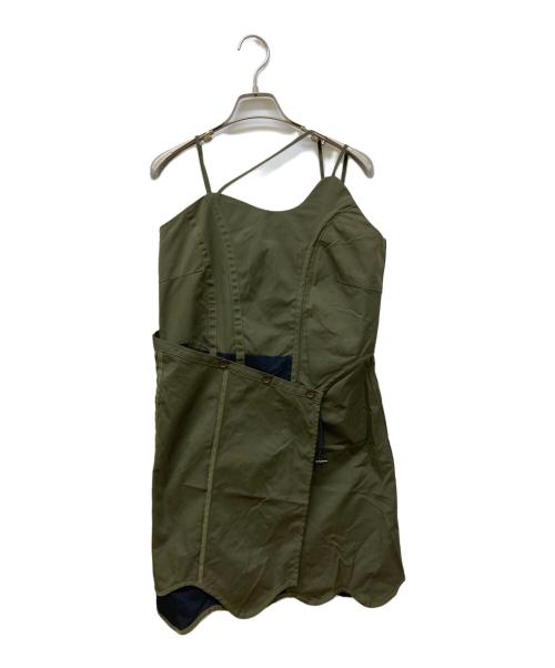 VIAVANDA（ヴィアヴァンダ）VIAVANDA (ヴィアヴァンダ) BICOLOR WRAP CAMI DRES カーキ サイズ:Free 未使用品の古着・服飾アイテム