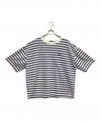 LACOSTE×B:MING by BEAMSラコステ×ビーミングバイビームス）の古着「別注 カノコ ドロップショルダーTシャツ」｜ホワイト×ネイビー