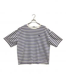 LACOSTE×B:MING by BEAMS（ラコステ×ビーミングバイビームス）の古着「別注 カノコ ドロップショルダーTシャツ」｜ホワイト×ネイビー