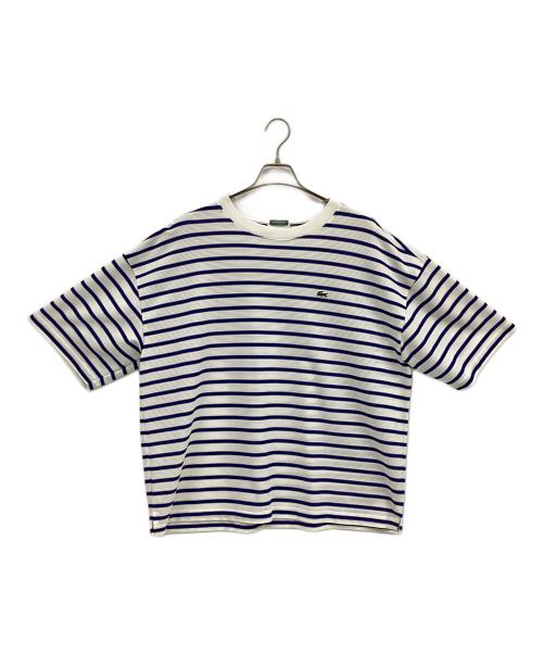 LACOSTE（ラコステ）LACOSTE (ラコステ) B:MING by BEAMS (ビーミングバイビームス) 別注 カノコ ドロップショルダーTシャツ ホワイト×ネイビー サイズ:ＵＳ/Ｓの古着・服飾アイテム