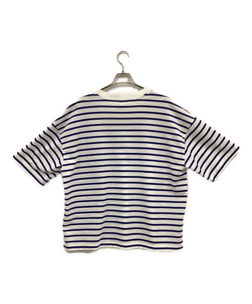 LACOSTE（ラコステ）LACOSTE (ラコステ) B:MING by BEAMS (ビーミングバイビームス) 別注 カノコ ドロップショルダーTシャツ ホワイト×ネイビー サイズ:ＵＳ/Ｓの古着・服飾アイテム