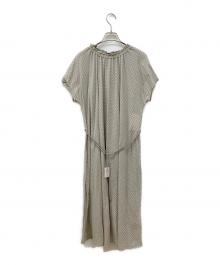 Soffio（ソフィオ）の古着「ドットプリントワンピース」｜ベージュ