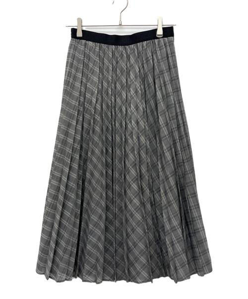 ANAYI（アナイ）ANAYI (アナイ) チェックウールボイルプリーツ スカート グレー サイズ:38の古着・服飾アイテム