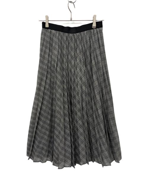 ANAYI（アナイ）ANAYI (アナイ) チェックウールボイルプリーツ スカート グレー サイズ:38の古着・服飾アイテム