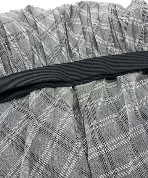 ANAYI（アナイ）ANAYI (アナイ) チェックウールボイルプリーツ スカート グレー サイズ:38の古着・服飾アイテム