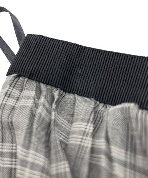 ANAYI（アナイ）ANAYI (アナイ) チェックウールボイルプリーツ スカート グレー サイズ:38の古着・服飾アイテム