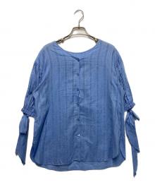 ANAYI（アナイ）の古着「ミネラルダイリボンスリーブブラウス」｜ブルー