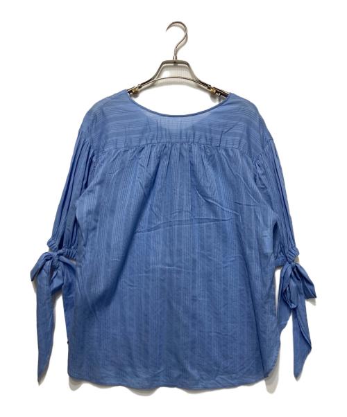 ANAYI（アナイ）ANAYI (アナイ) ミネラルダイリボンスリーブブラウス ブルー サイズ:38の古着・服飾アイテム