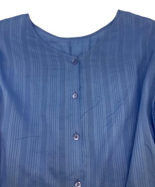 ANAYI（アナイ）ANAYI (アナイ) ミネラルダイリボンスリーブブラウス ブルー サイズ:38の古着・服飾アイテム