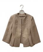 ANAYIアナイ）の古着「リネン調バスケットペプラムジャケット 102327-10-320-85-360」｜ベージュ
