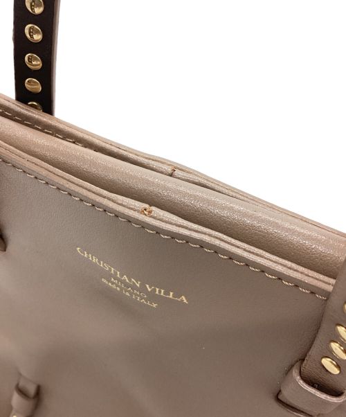 CHRISTIAN VILLA（クリスチャンヴィラ）CHRISTIAN VILLA (クリスチャンヴィラ) 2WAYスタッズトートバッグ ベージュの古着・服飾アイテム